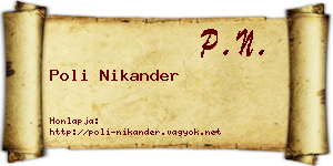 Poli Nikander névjegykártya